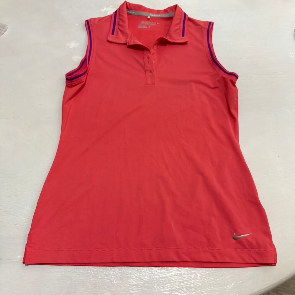 Nike golf peach women’s collared sleeveless top sz S